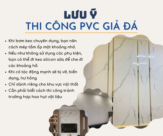 Lưu Ý Khi Thi Công Tấm Nhựa Ốp Tường PVC Giả Đá 