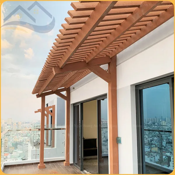 Lam Trụ Pergola Gỗ Nhựa Ngoài Trời Kosmos T120 x 120 Light Wood