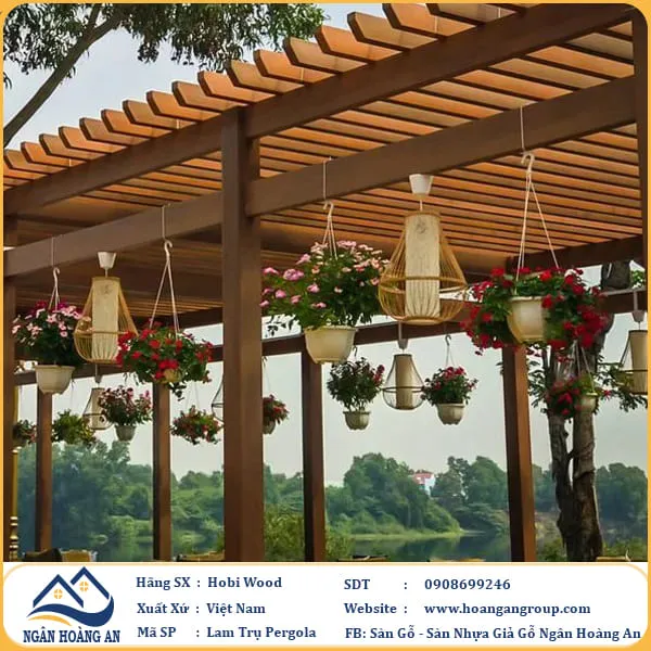 Lam Trụ Pergola Giàn Hoa Ngoài Trời Hobi Wood HB150 C150 Vibrant Yellow