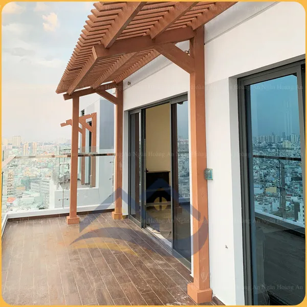 Lam Trụ Pergola Gỗ Nhựa Ngoài Trời Kosmos T120 x 120 Light Wood