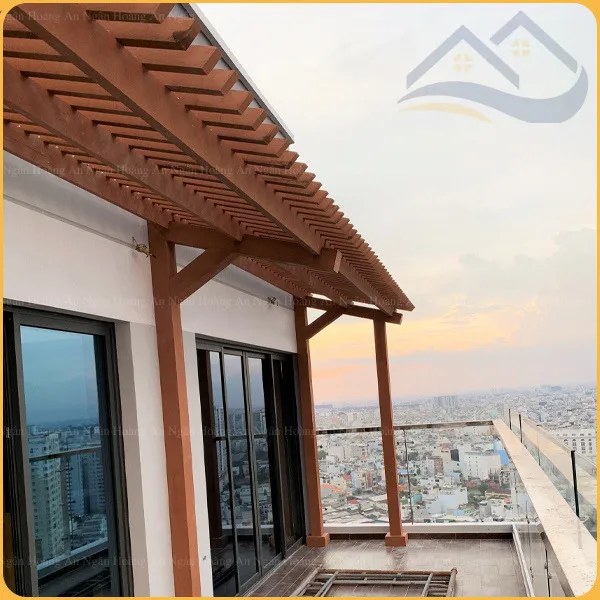 Lam Trụ Pergola Gỗ Nhựa Ngoài Trời Kosmos T120 x 120 Light Wood