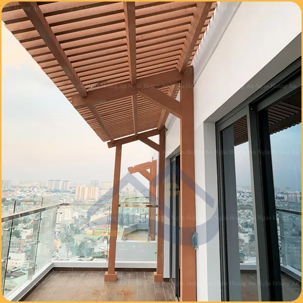 Lam Trụ Pergola Gỗ Nhựa Ngoài Trời Kosmos T120 x 120 Light Wood