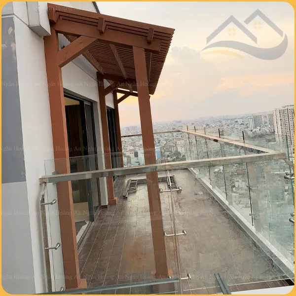 Lam Trụ Pergola Gỗ Nhựa Ngoài Trời Kosmos T120 x 120 Light Wood
