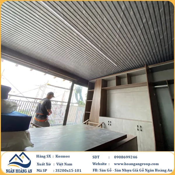  Lam 3 Sóng Nhựa Giả Bê Tông Ốp Trần Kosmos 3SVIP-101 