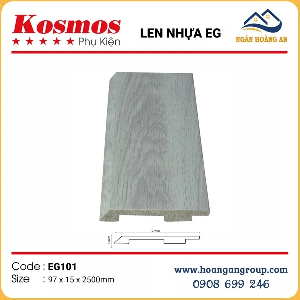 Len Chân Tường Nhựa Giả Gỗ EG Cao 97mm