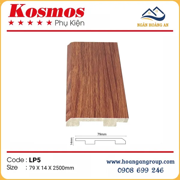 Len Chân Tường Nhựa PVC Giả Gỗ Kosmos Cao 79mm