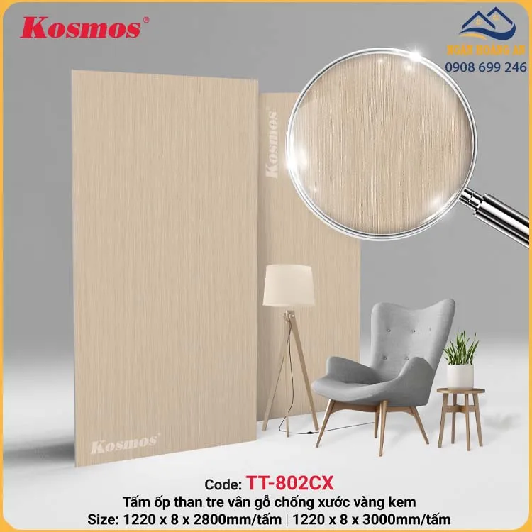 Tấm Ốp Than Tre Kosmos Vân Gỗ TT-802
