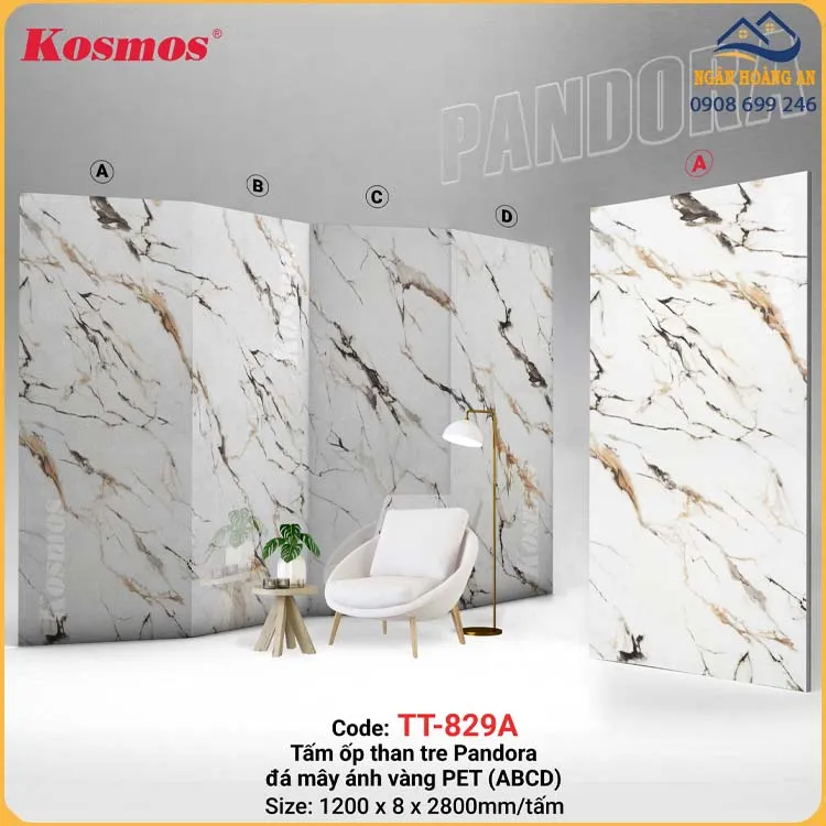 Tấm Ốp Sợi Than Tre Pandora Kosmos TT-829