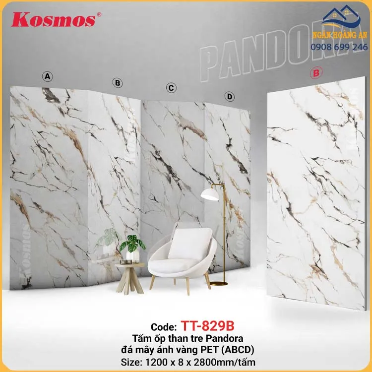 Tấm Ốp Sợi Than Tre Pandora Kosmos TT-829