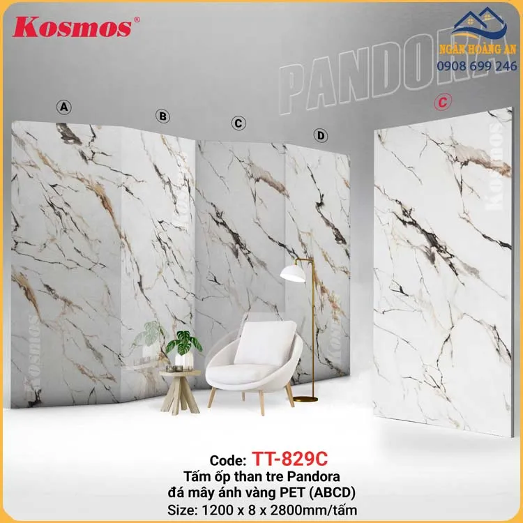 Tấm Ốp Sợi Than Tre Pandora Kosmos TT-829