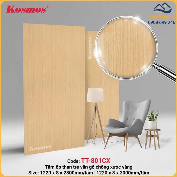 Tấm Ốp Than Tre Kosmos Vân Gỗ TT-801