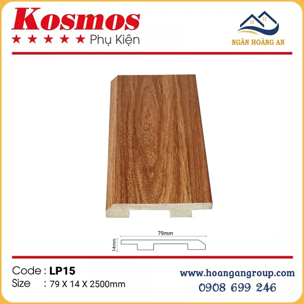 Len Chân Tường Nhựa PVC Giả Gỗ Kosmos Cao 79mm