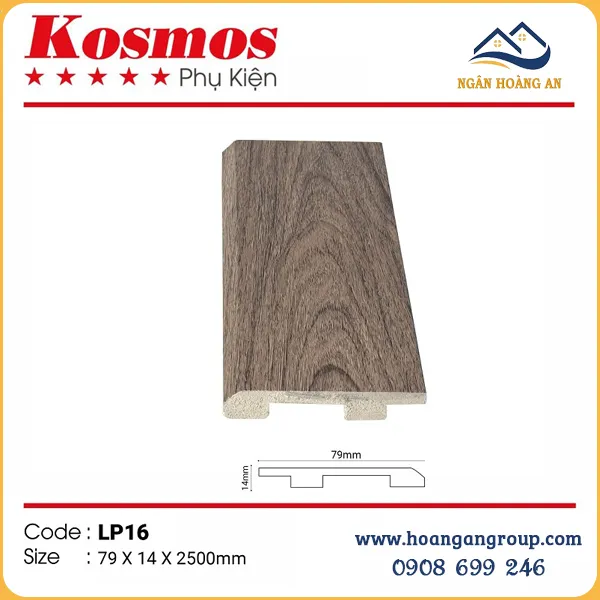 Len Chân Tường Nhựa PVC Giả Gỗ Kosmos Cao 79mm
