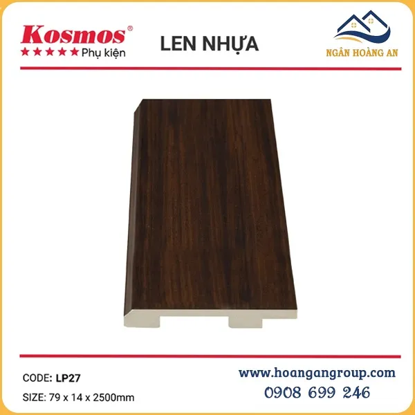 Len Chân Tường Nhựa PVC Giả Gỗ Kosmos Cao 79mm