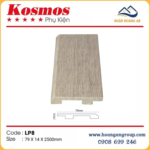Len Chân Tường Nhựa PVC Giả Gỗ Kosmos Cao 79mm