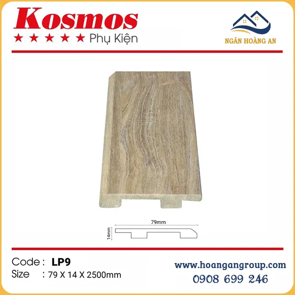 Len Chân Tường Nhựa PVC Giả Gỗ Kosmos Cao 79mm