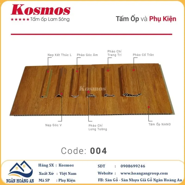 Phào Chỉ Nhựa Giả Gỗ Trang Trí Lam Sóng Nano Kosmos