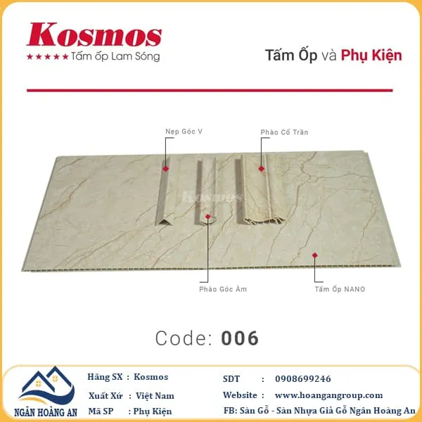 Phào Chỉ Nhựa Giả Gỗ Trang Trí Lam Sóng Nano Kosmos