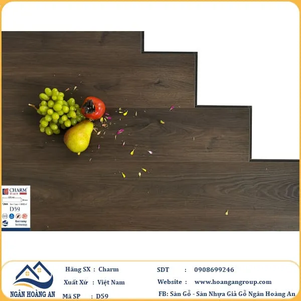 Sàn Gỗ Công Nghiệp Charm Wood D59 Dày 12mm
