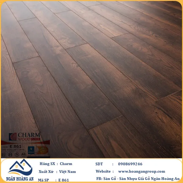 Sàn Gỗ Công Nghiệp Charm Wood E861 Dày 8mm