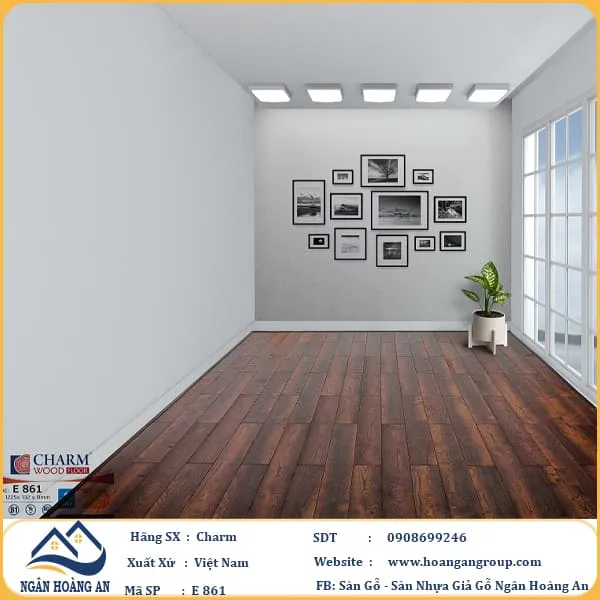 Sàn Gỗ Công Nghiệp Charm Wood E861 Dày 8mm