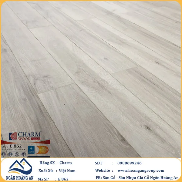 Sàn Gỗ Công Nghiệp Charm Wood E862 Dày 8mm