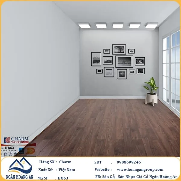 Sàn Gỗ Công Nghiệp Charm Wood E863 Dày 8mm