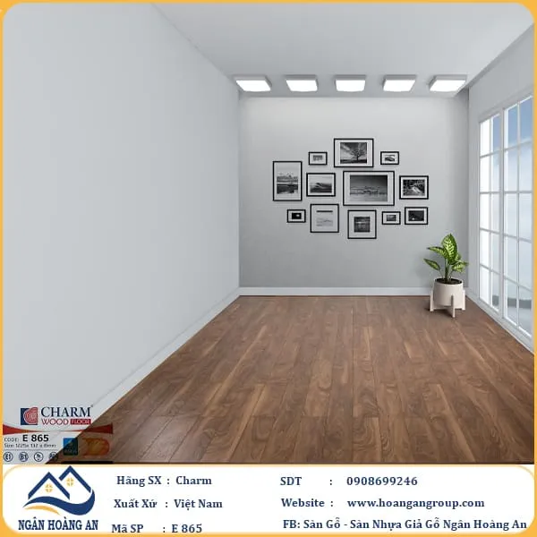 Sàn Gỗ Công Nghiệp Charm Wood E865 Dày 8mm