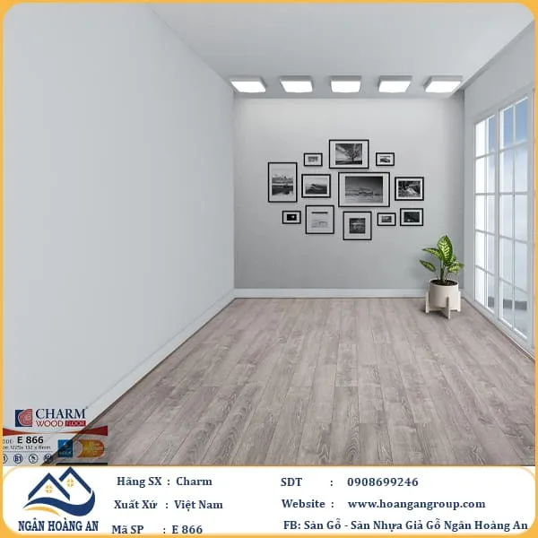 Sàn Gỗ Công Nghiệp Charm Wood E866 Dày 8mm