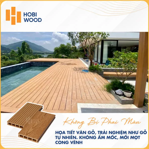  Sàn Gỗ Nhựa Ngoài Trời Hobi Wood Lỗ Vuông HB 140 V25-VG Vibrant Yellow