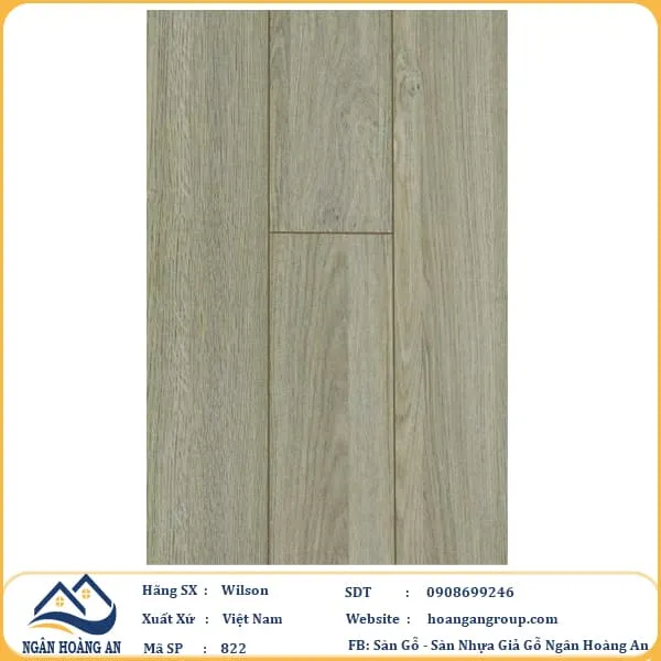 Sàn Gỗ Công Nghiệp Wilson 822 12mm