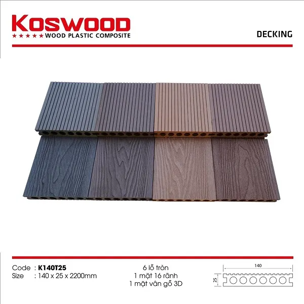 Sàn Gỗ Nhựa Ngoài Trời Kosmos K140T25