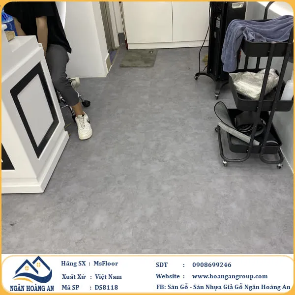 Sàn Nhựa Dán Keo Giá Bê Tông MSFloor DS8118