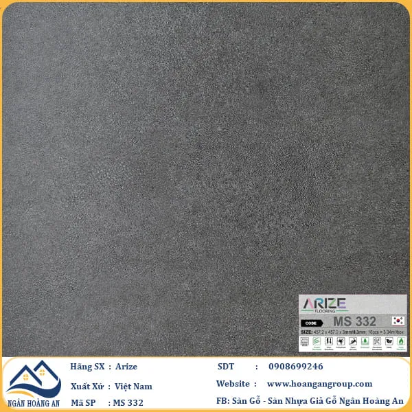 Sàn Nhựa Dán Keo Giả Vân Đá Arize 3mm MS332