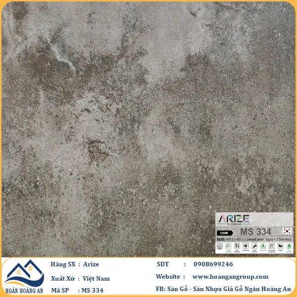 Sàn Nhựa Dán Keo Giả Vân Đá Arize 3mm MS334
