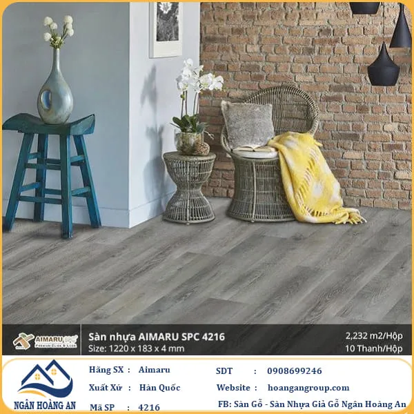 Sàn Nhựa Giả Gỗ Hèm Khóa Aimaru 4216