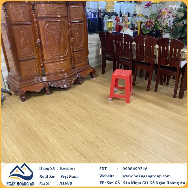 Sàn Nhựa Hèm Khoá Kosmos N1688 4mm