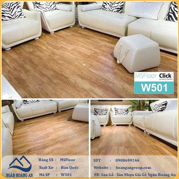 Sàn Nhựa Giả Gỗ Bóc Dán MsFloor W501