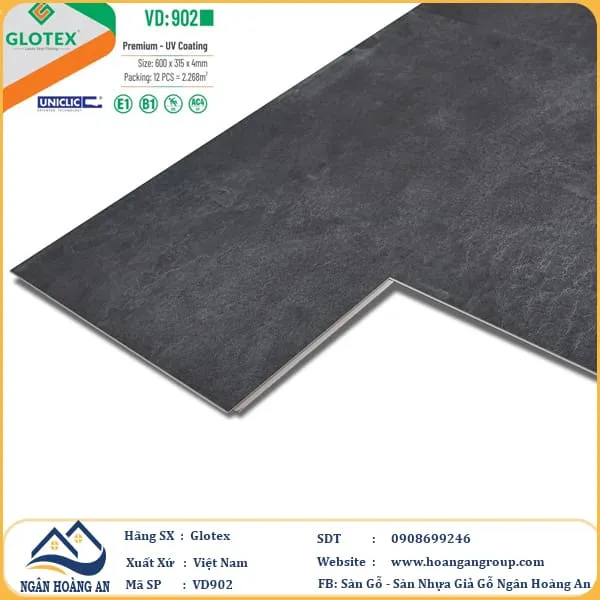 Sàn Nhựa Giả Bê Tông, Giả Vân Đá Glotex VD902