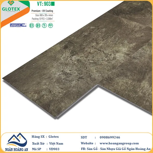 Sàn Nhựa Giả Bê Tông, Giả Vân Đá Glotex VD903