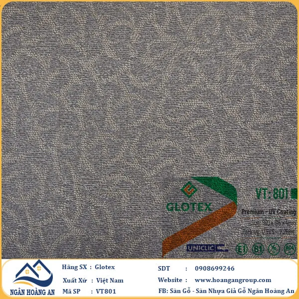 Sàn Nhựa Hèm Khóa Giả Vân Thảm Glotex VT801