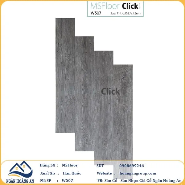 Sàn Nhựa Giả Gỗ Bóc Dán MsFloor W507