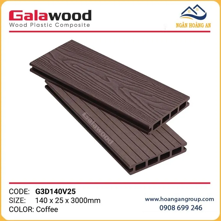 Sàn Sân Vườn Gỗ Nhựa Ngoài Trời Galawood G3D140V25