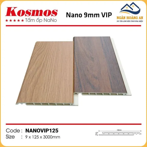 Tấm Nhựa Nano Ốp Tường Ốp Trần Giả Gỗ Kosmos NanoVip125