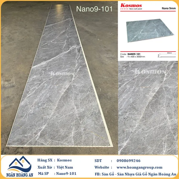 Tấm Nhựa Ốp Tường Ốp Trần Nano Giả Gỗ Kosmos KNano9-101