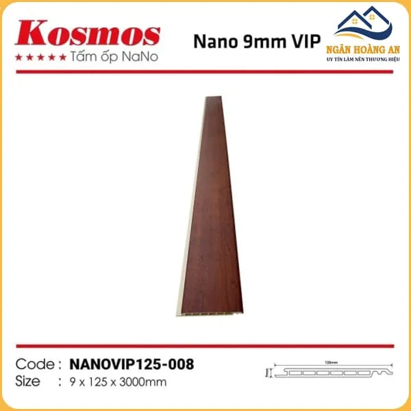 Tấm Nhựa Nano Ốp Tường Ốp Trần Giả Gỗ Kosmos NanoVip125-008
