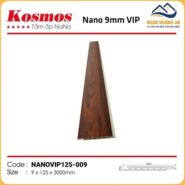 Tấm Nhựa Nano Ốp Tường Ốp Trần Giả Gỗ Kosmos NanoVip125-009