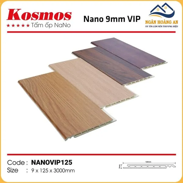 Tấm Nhựa Nano Ốp Tường Ốp Trần Giả Gỗ Kosmos NanoVip125