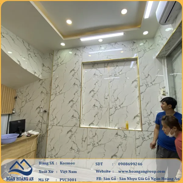 Ốp Tường PVC Giả Đá Kosmos PVC3001 Dày 3,2mm