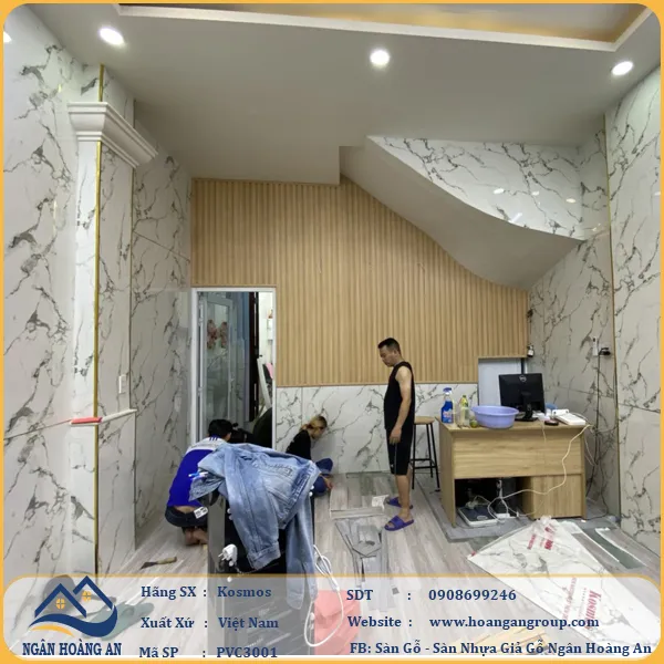 Ốp Tường PVC Giả Đá Kosmos PVC3001 Dày 3,2mm